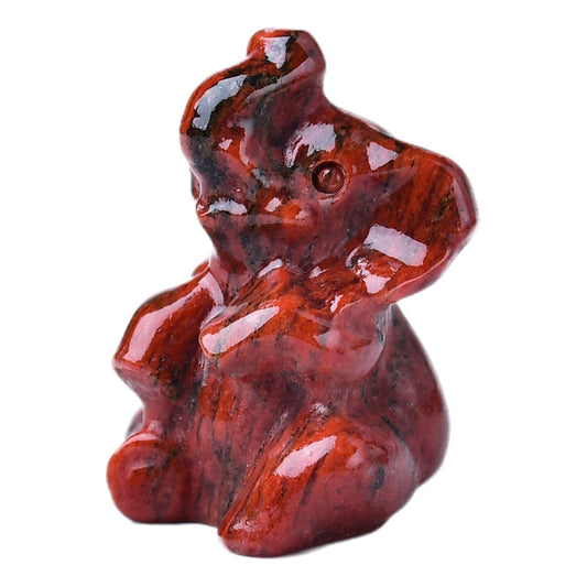 WUYOUSHI Sesame Stone Elephant Decor Figurine Crystals and Healing Stones Elephant Statue Polished Pocket Gemstones Bedroom Office Desk Home Decoration A Lucky Decoration