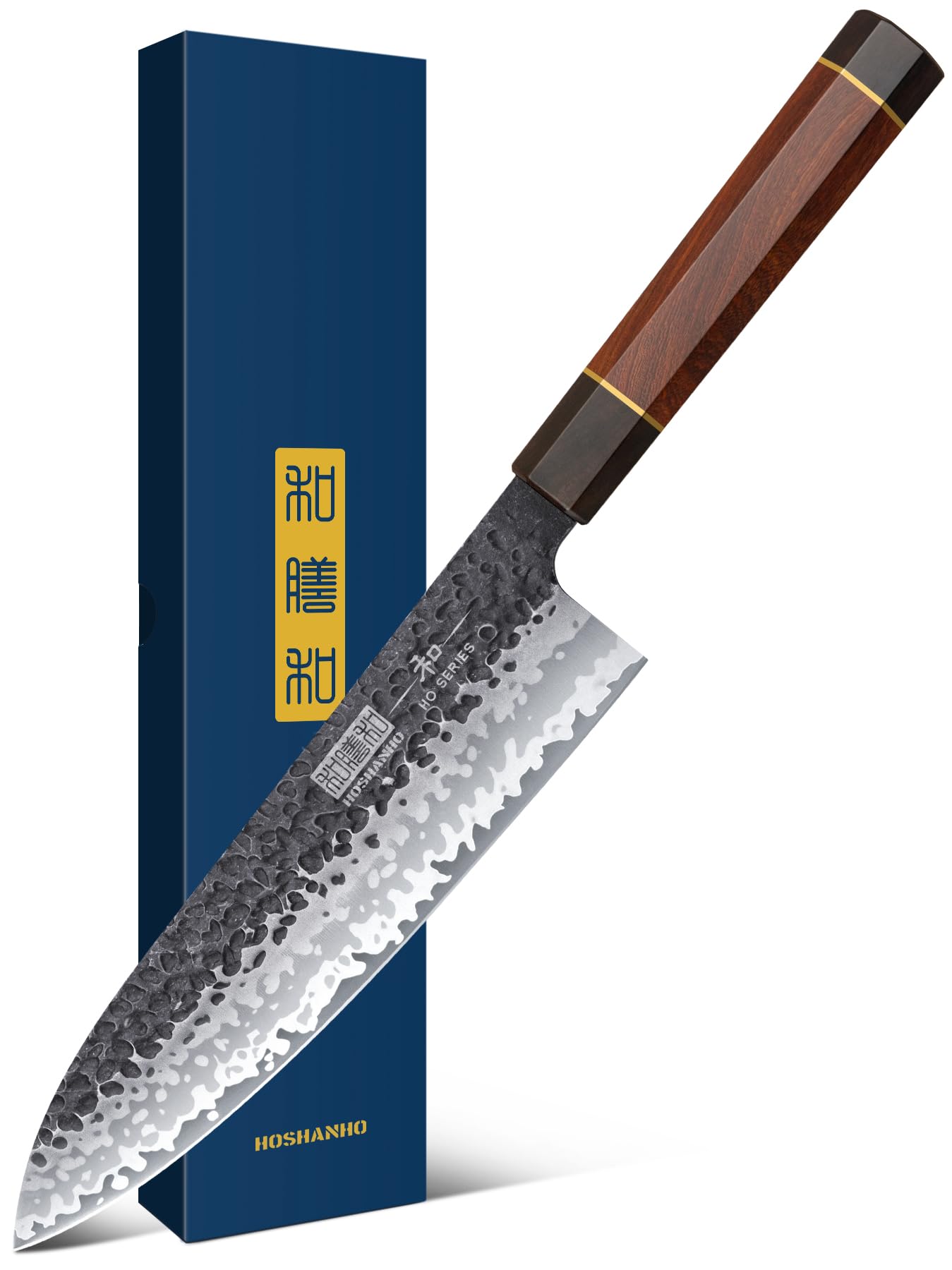 HOSHANHO Chef's Santoku Knife 7 Inch, Professional Japanese VG-10 Super Steel Chef Knife & 8 Inch Japanese Gyuto Chef Knife, 7 Layers High Carbon Steel VG-10 Kitchen Knife & 6 Inch Deba Knife