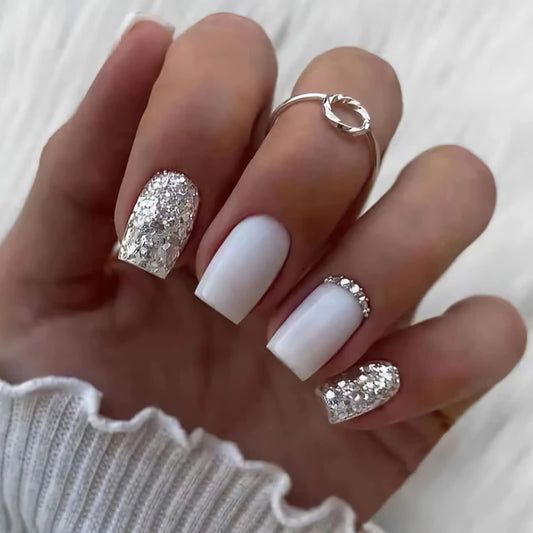 Short Press On Nails,Lucoffeoi 24pcs Acrylic Nails Short Square Nails,Short Square Press On Nails Small Fake Nails Acrylic Full Cover False Adhesive Tabs File Nails Tips for Women Girls Kids