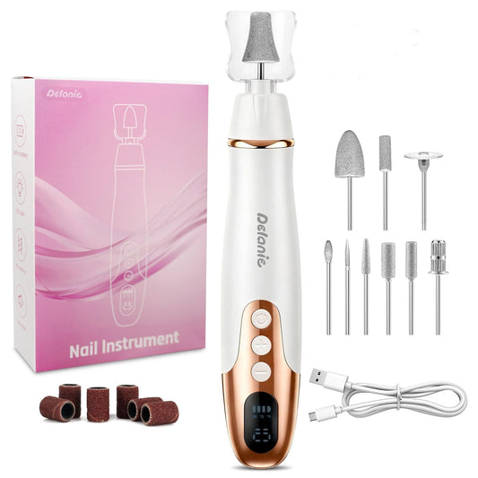 Delanie Electric Nail File for Thick Toe Nails, Cordless Nail Drill Efile, Portable Manicure Pedicure Kit for Nails Acrylic, 10 Speeds Pedicure Tools for Feet Callus Remover