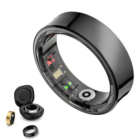 Weyrinice Smart Ring Health Tracker, Smart Rings for Men & Women, No Subscription Required, Long-Lasting Battery Sleep Ring, Fitness & Sleep Monitor Compatible with iOS & Android (Black, 7)