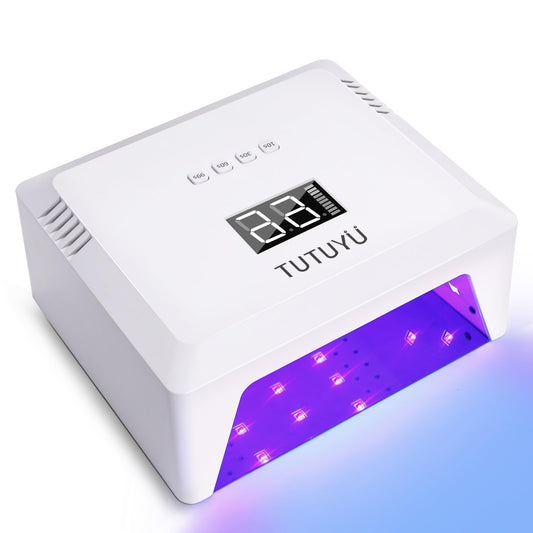 TUTUYU 72W UV LED Nail Lamp,Compact Design Nail Dryer for Gel Polish with 4 Timers,Auto Sensor,Dual Wavelength & Magnetic Reflective Bottom,Professional Nail Light for Home & Salon