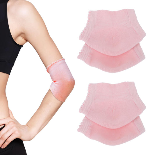 FOMIYES 2 Pairs Elbow Gel Covers Moisturizing Exfoliating Sleeves for Dry Cracked Skin, Stretchable and Breathable Elbow Protection
