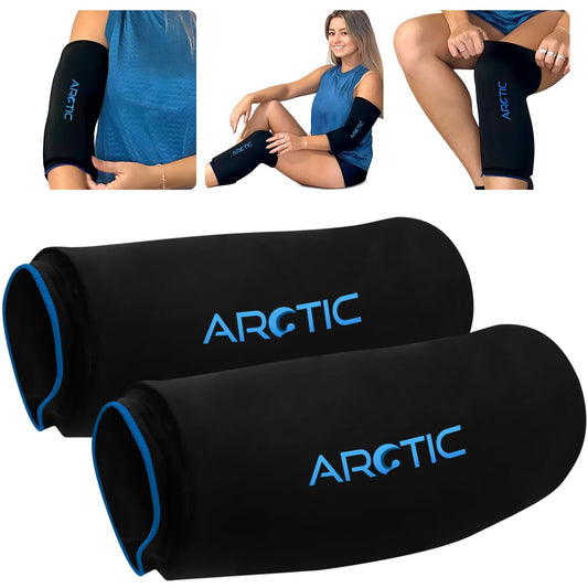 2 Pack - Premium Cold Therapy Compression Ice Sleeve, Knee Ice Pack Wrap for Injuries, Elbow, Quad & Hamstring Relief, Flexible & Reusable Cold Wrap Recovery for Meniscus, ACL, MCL, Ice & Heat Therapy