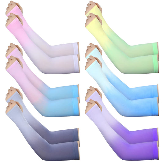 JenPen 6 Pairs UV Sun Protection Arm Sleeves to Cover Arms for Women Compression Sleeves for Men (Elegant Color,M)