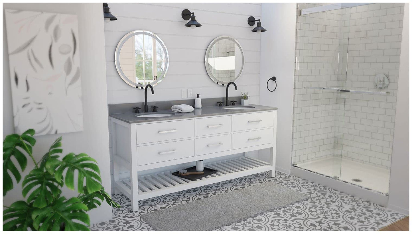 Valencia 72 Inch Oak Double Sink Bathroom Vanity
