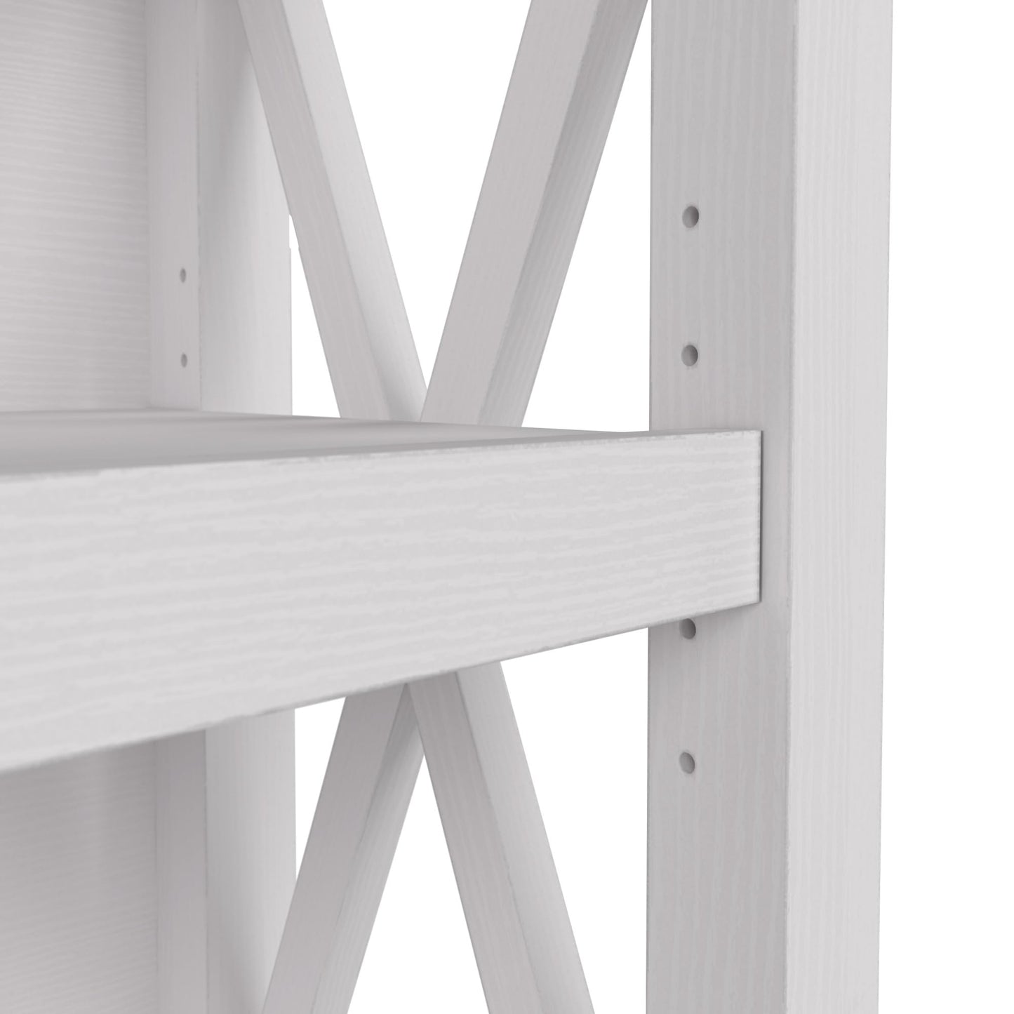 Bush Home Tall 5 Shelf Bookcase for Living Room or Home Office, Large Bookshelf, Modern Farmhouse Style, Key West Collection, Pure White Oak