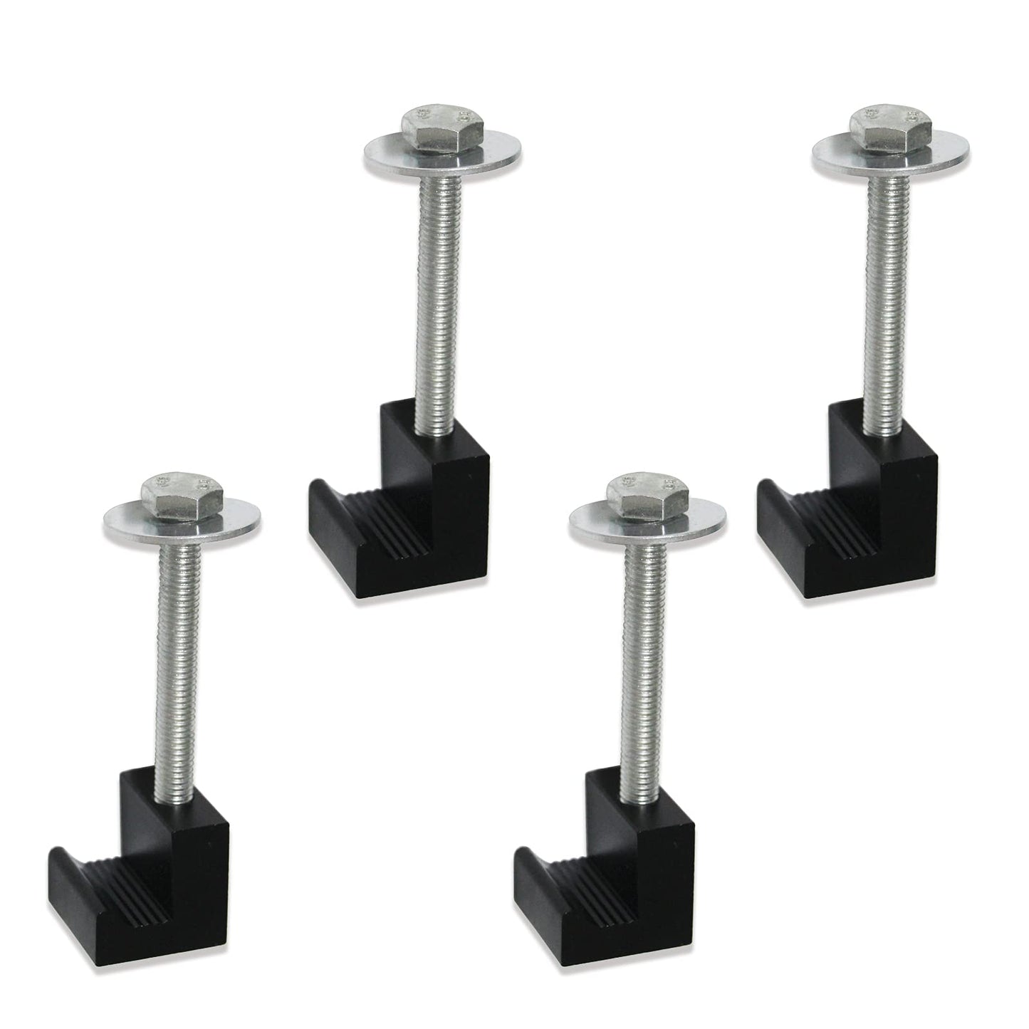 WnSEu MSCRP Aluminum Mounting Clamps for Pickup Truck Tool Box Mount Tie Downs J Hook Crossover Tool box Pickup 4pcs
