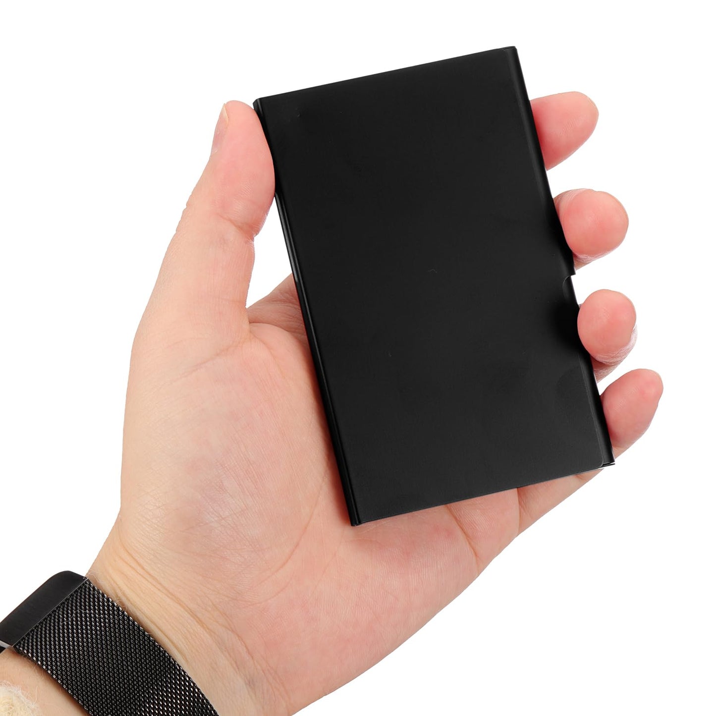 PATIKIL Business Card Holder, 10Pcs Aluminum Metal Card Case Professional Pocket Card Holder for Name Card Credit Card, Black Silver