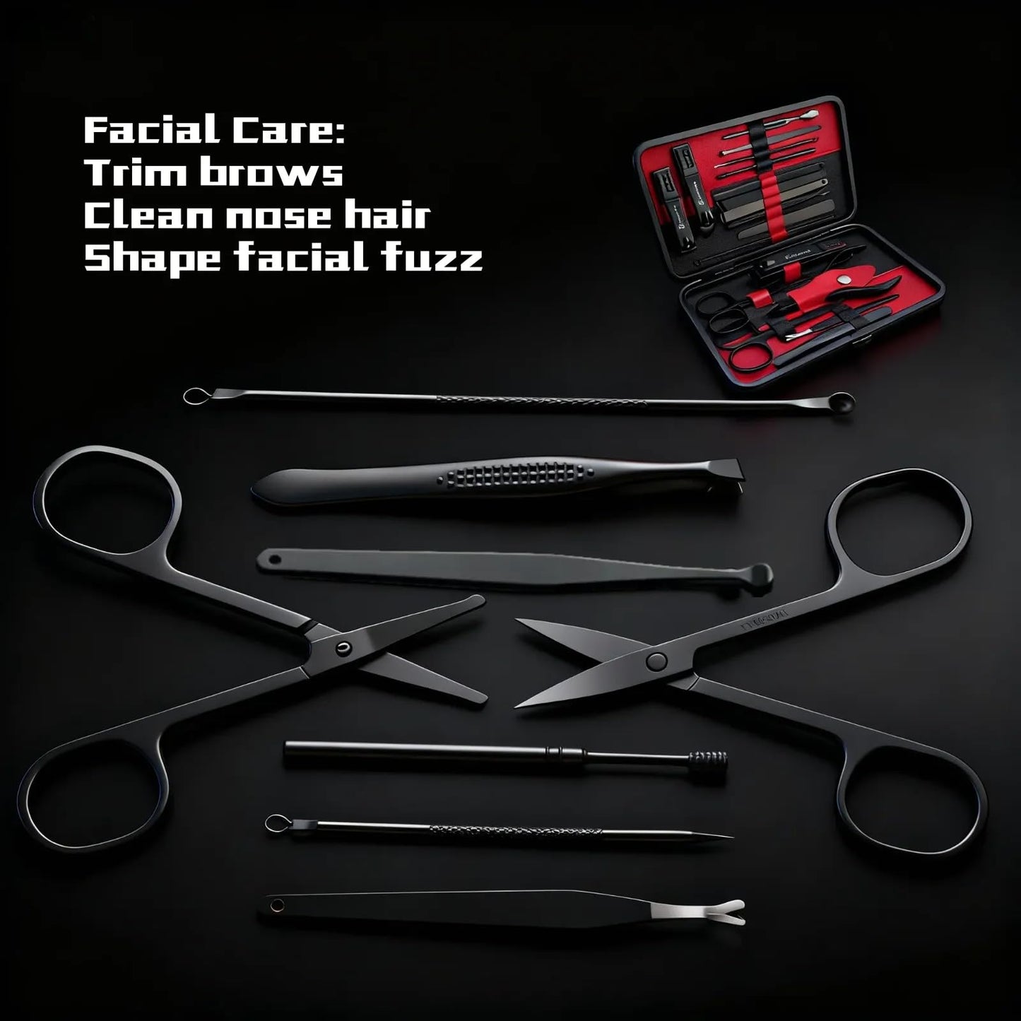 Manicure Set Professional Nail Clipper Kit-18pcs Stainless Steel Manicure&Pedicure Kit,Nail Care Tools Grooming kit with Luxurious Travel Case