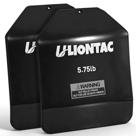 ULIONTAC Curved Weight Vest Plates - Pair of 5.75lb Hexagon Tactical Vest Plates for Weight Vest, Fixed Weight Plates for Training, Home Gym Workout 12x10 inch (5.75lb, Black)