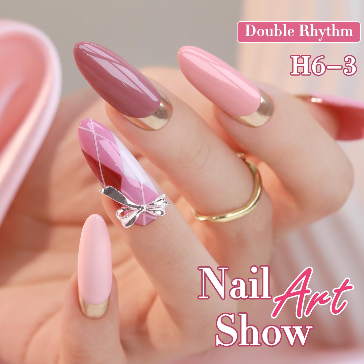 Double Rhythm 6 Pcs Hema Free Gel Polish Set 0.50 OZ Same Color Same Bottle Soak Off Neutral Natural Milky Gel Polish Kit Nail Art Manicure Salon DIY (Nude Pink Rose Burgundy-H6-3)