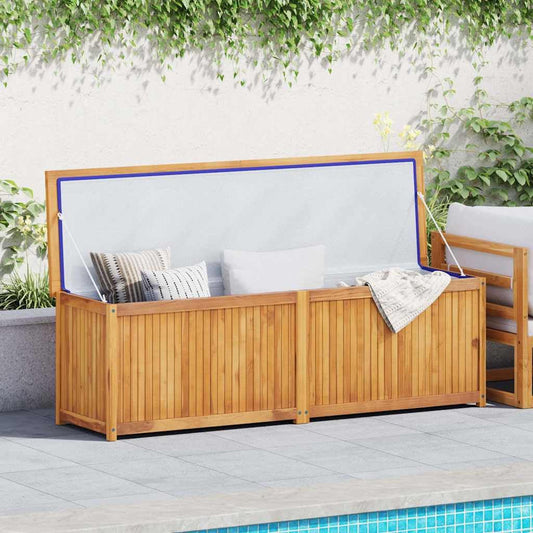 KHGPOTYU Natural Teak Outdoor Storage Box, 68.9 in x 19.7 in x 21.7 in Garden Box for Patio, Balcony, or Garden Storage