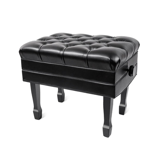 ELUKHT Leather Piano Bench Piano Bench with Inner Solid Flip-Top Extra Music Storage Adjustable Padded Keyboard Bench with Genuine LeatherAdjustable Height,