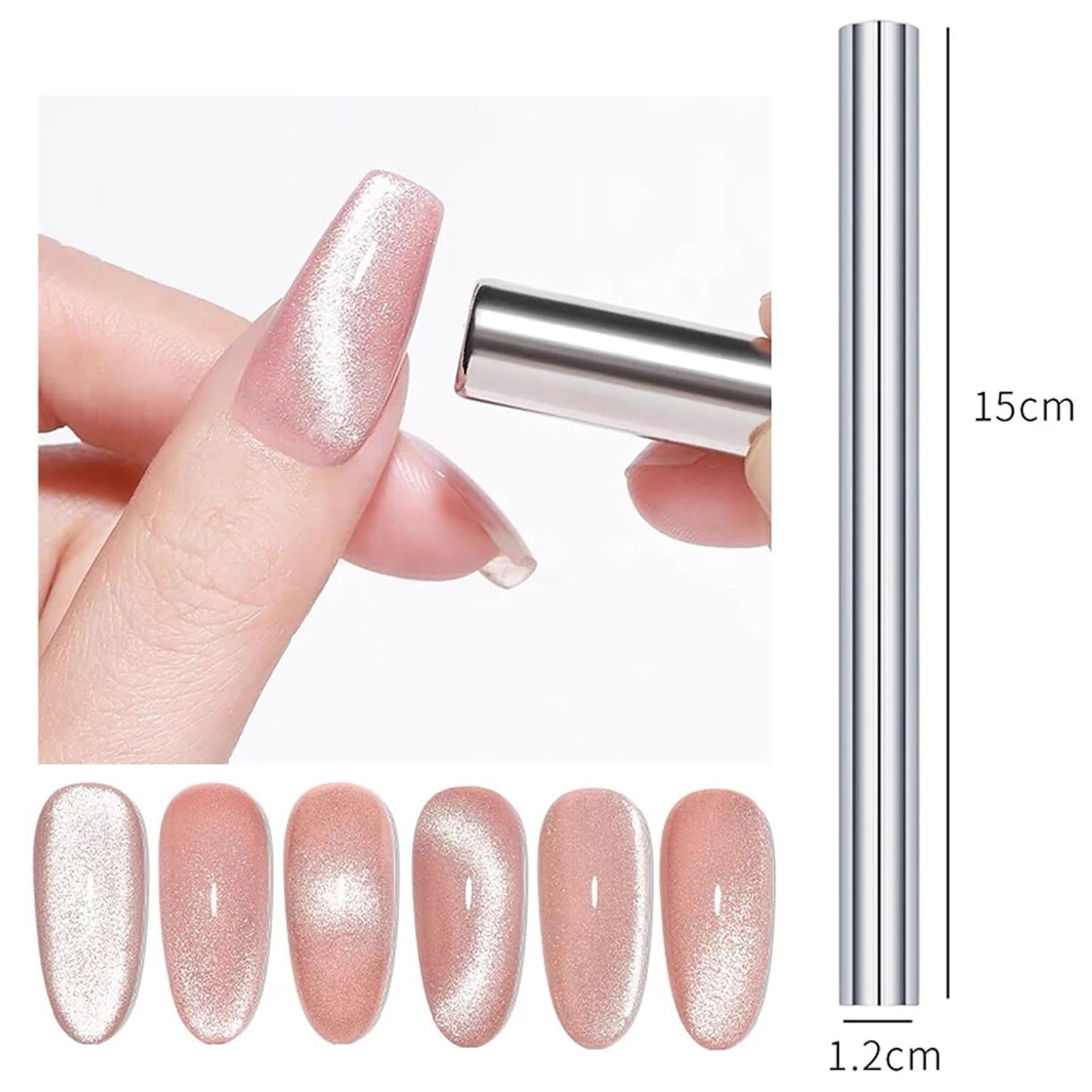 HYWWPFLAY 2Pcs/Set Cat Eye Nail Magnet Tool Square Magnet Stick Multi-Function Cat Eye Gel Nail Polish Magnetic Wand Cat Eye Nail Magnetic Magnet for Nails Salon Accessories