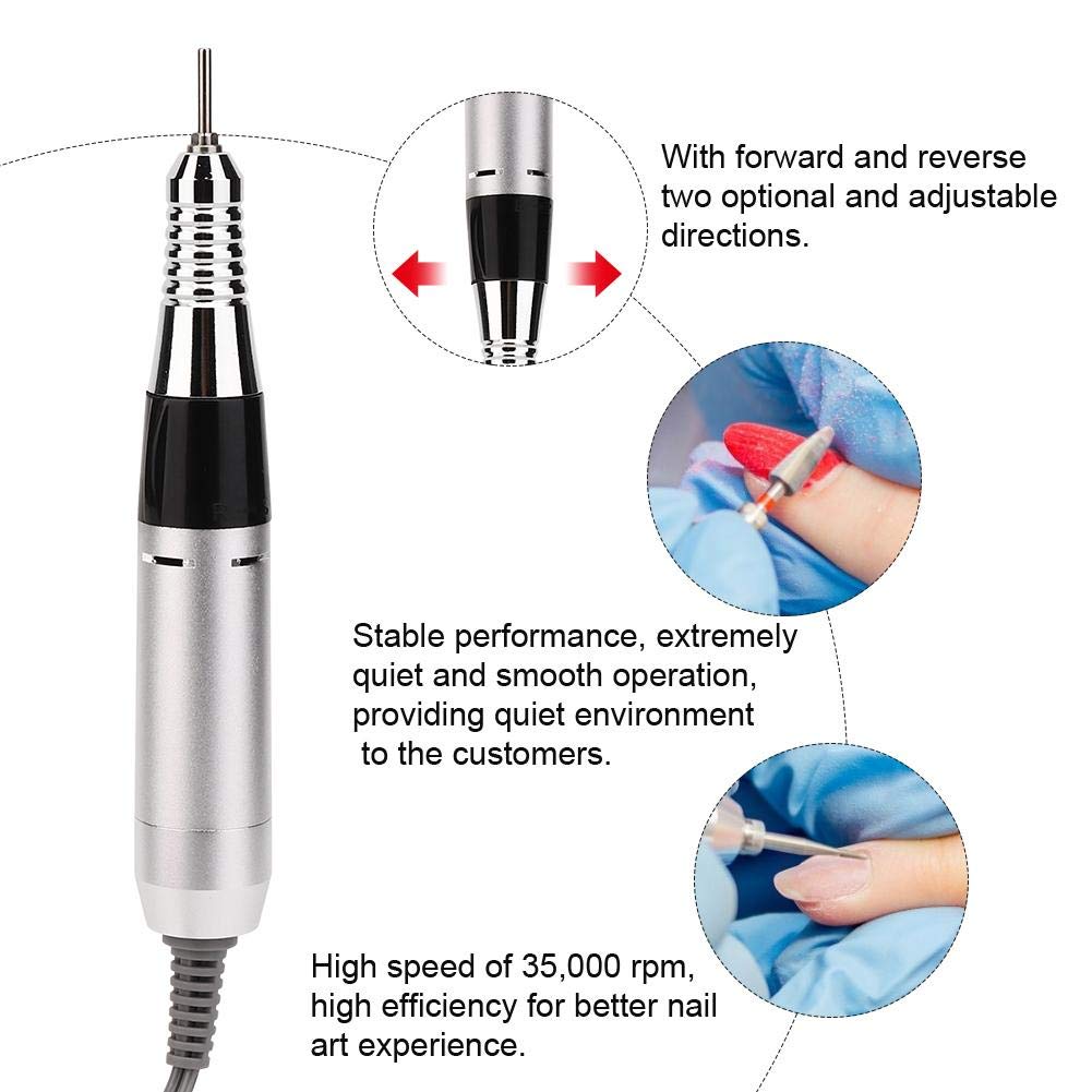 Manicure Drill, 35000 RPM Professional Nail File Machine Electric Nails Drill Kit Manicure Pedicure Portable Polishing Tools for Beauty Salon and Household