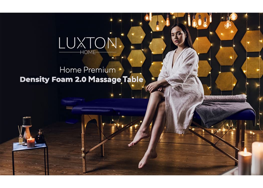 Luxton Home Premium Foam Massage Table Portable Foldable Massage Bed Height Adjustable, 72 Inches Long 27 Inches Wide Home Salon Spa Bed Tattoo Table with Accessories & Carrying Case, Easy Set Up