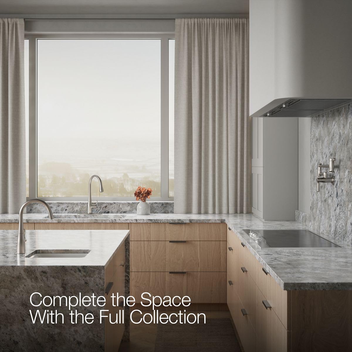 KOHLER 596-VS Simplice Kitchen Sink Faucets with Pull Down Sprayer, 3-Spray Design, Vibrant Stainless Kitchen Faucets, High Arch