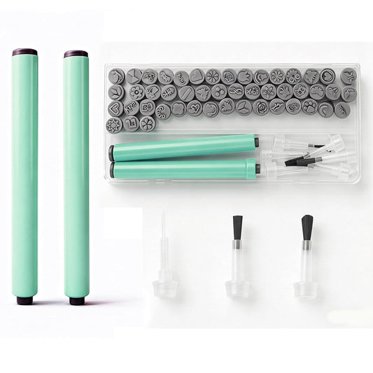 56Pcs Nail Art Stamping Pen Set Reusable DIY Nail Art Tool with Various Floral, Geometric and Animal Patterns - A Gift for Ladies- green black