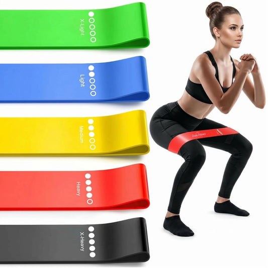 5-Pack Workout Resistance Bands: Elastic for Strength, Stretching, Pilates & Yoga. Home Gym Equipment for Men/Women, Suits Physical Therapy, Leg/glute/arm Training—Practical, Multi-use. (Colorful)