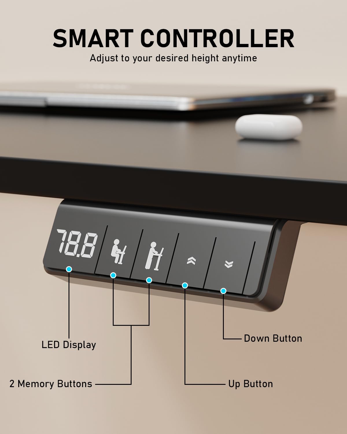 Xyndyx Standing Desk, Large Height Adjustable Electric Stand up Desk, 63 x 24 Inches Sit Stand Home Office Desk, with Splice Board, Black Frame/Black Top