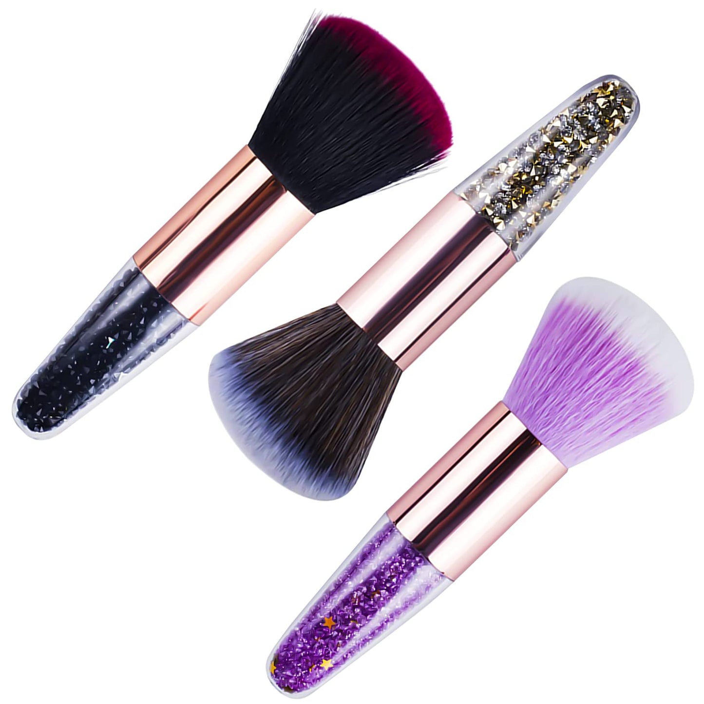 SILPECWEE 3Pcs Nail Art Brushes Nail Dust Brush Nail Cleaning Brush Blush Brush Makeup Brushes Nail Powder Brush Manicure Brush Nail Art Supplies