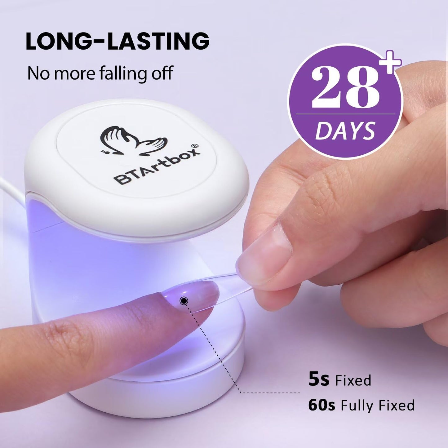 BTArtboxnails 30g Solid Nail Gel for Nail Tips, Upgrade Gl ue Gel for Fake Nails Cure Needed, Long Lasting Strong Adhesion Nail Gl ue Gel