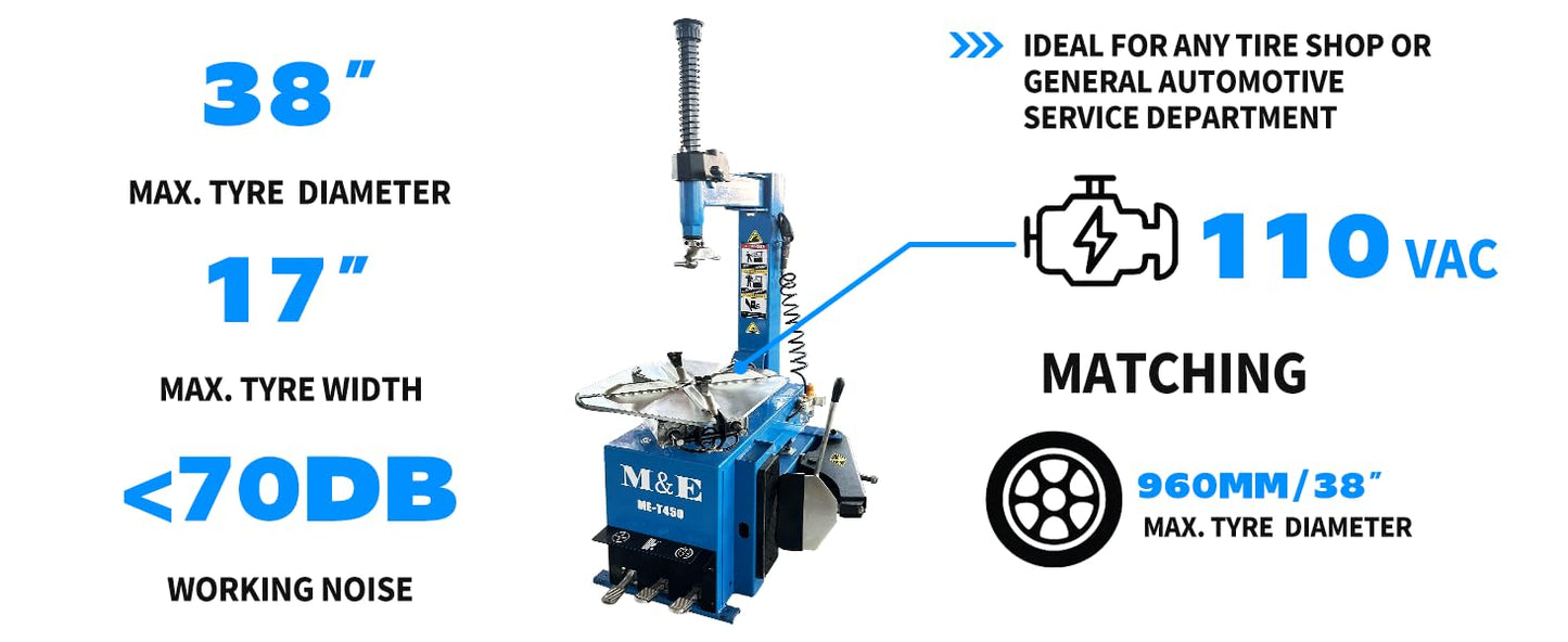 Motool Technology ME-T450 Swing Arm Tire Changer Machine Wheel Changer Tire Changer