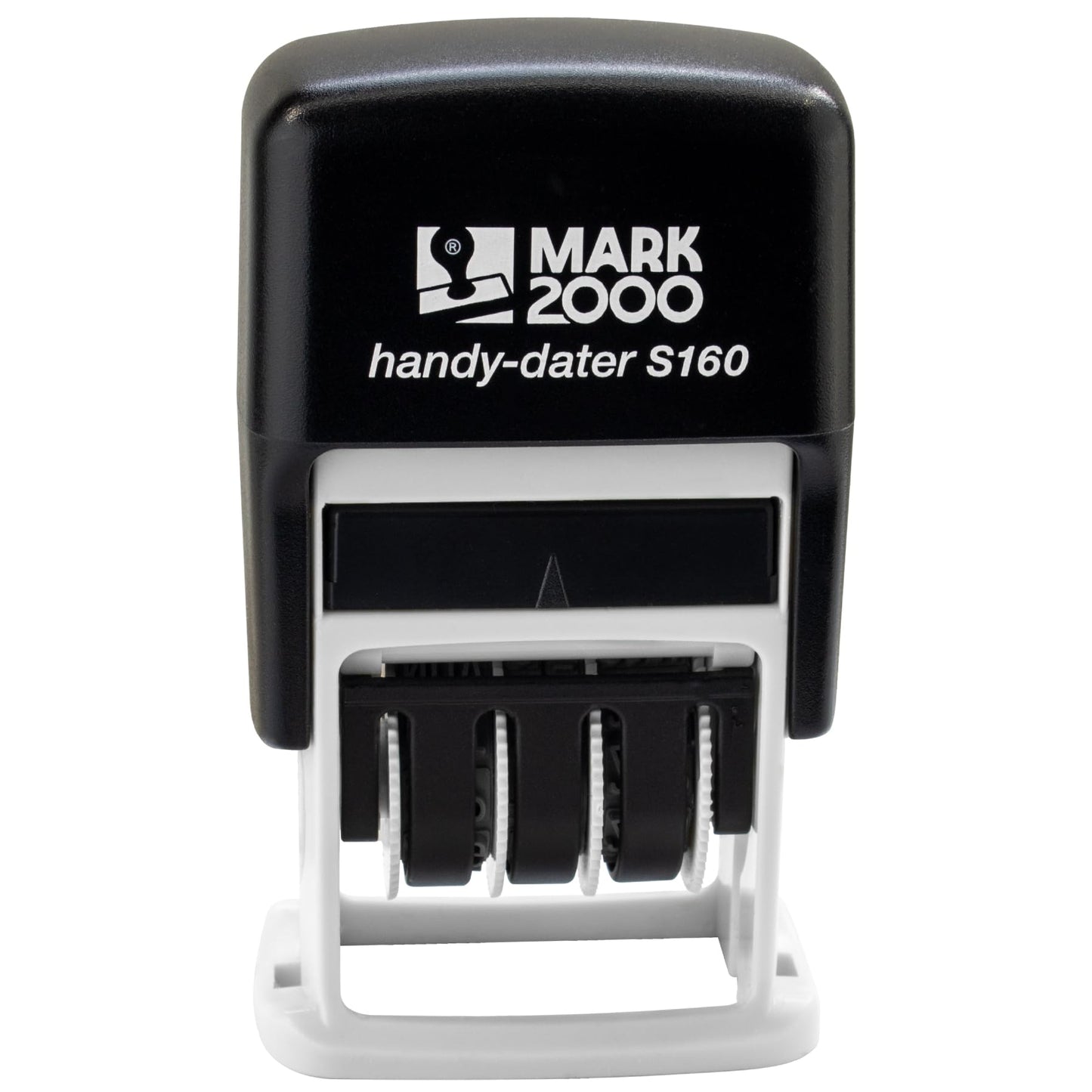 Mark 2000 Self-Inking Rubber Date Office Stamp with Scanned Phrase Blue Ink & Date RED Ink (Handy-Dater S160), 12-Year Band