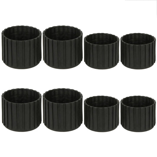 8Pcs Rubber Leg Caps for Fitness Equipments 1.5" & 1.97" Round Exercise Machine Rubber Tips Black Floor Protector for Recumbent Exercise Bike Exercise Bench Stair Stepper Non-Slip Noise Reducing
