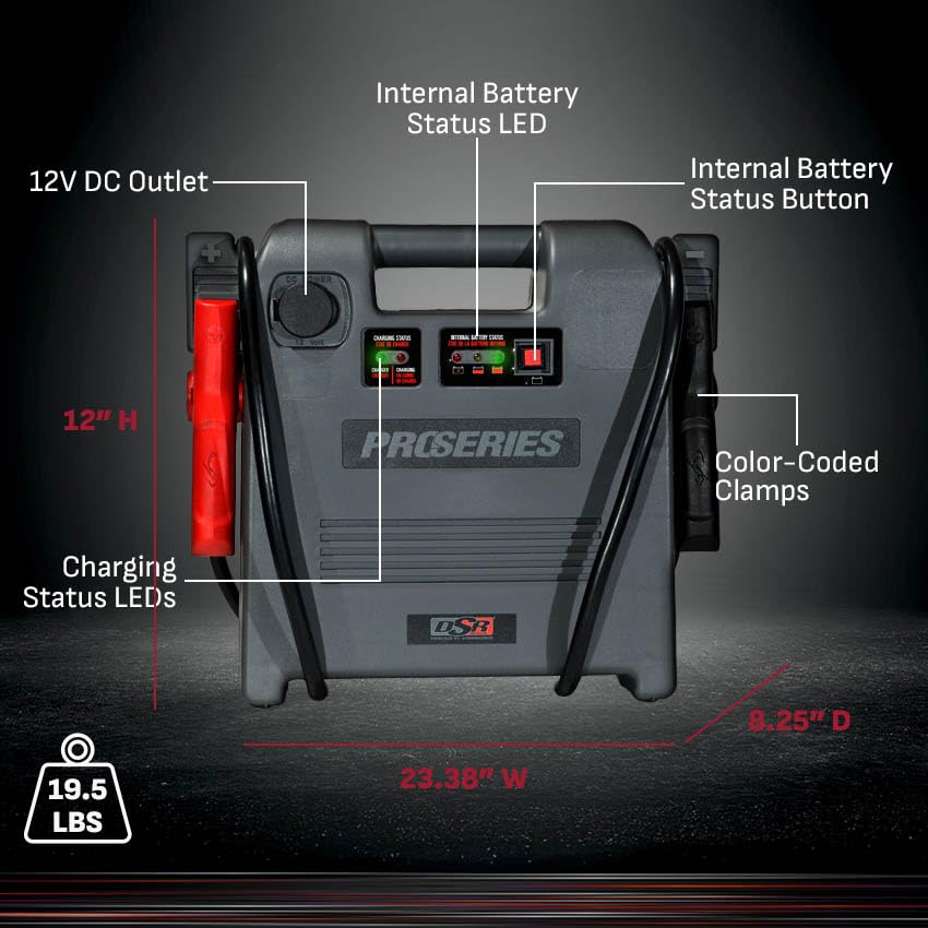 Schumacher Electric DSR Pro 1800A Heavy-Duty Car Battery Jump Starter and Portable Power Station, Professional Grade, 12V DC Charging, for 12V Automotive and Marine Batteries, DSR119