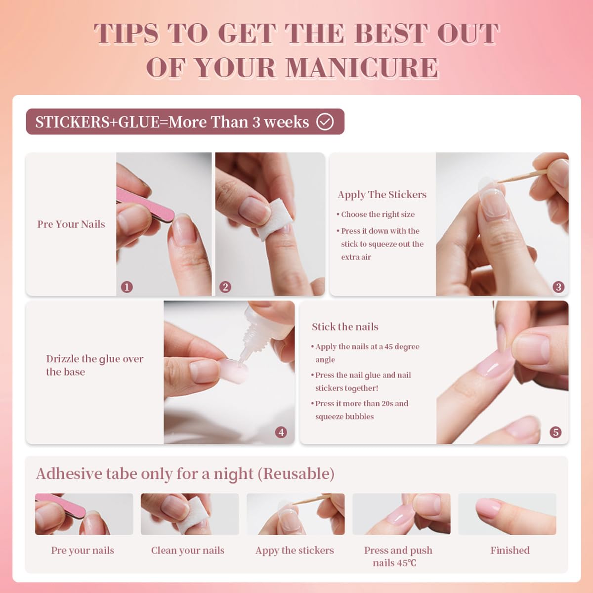 Mivota Short Square Press on Nails with Red Flower Designs Of Silver Lines Fake Nails Nude Acrylic Press ons Nails Full Cover Stick on Nails Reusable for Women Manicure Kit 24 Pcs
