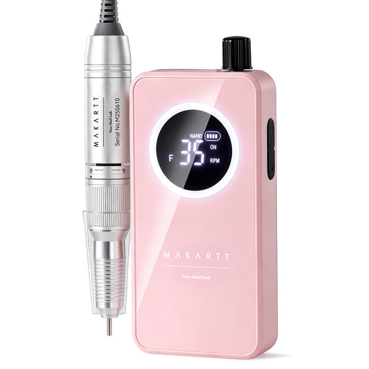 Makartt Cordless Nail Drill for Beginners: Easy & Safe Electric Nail File for Home DIY, Low Vibration Quiet Control with LCD, for Gel Removal, Shaping & Nail Care, YEEYAN
