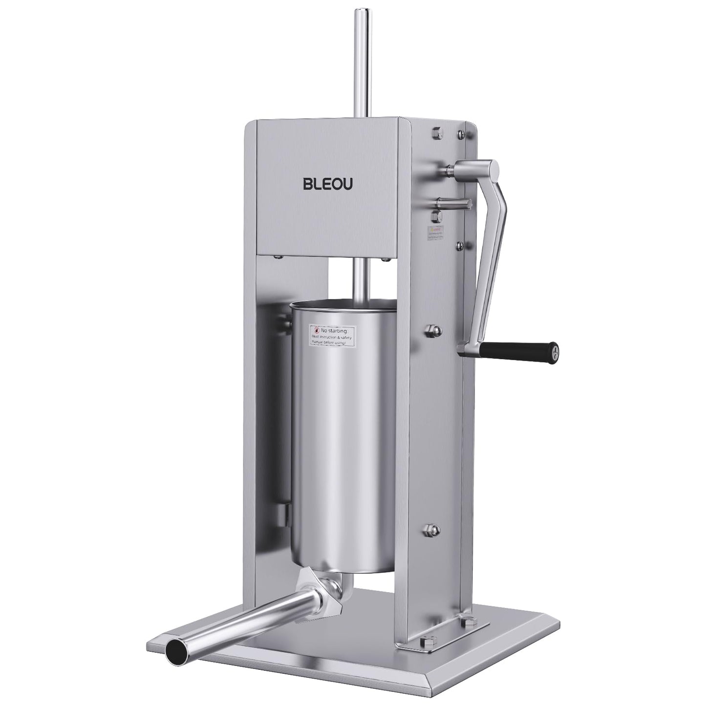 BLEOU Manual Sausage Stuffer 5L/11 LBS, Vertical Stainless Steel Sausage Maker with 4 Stuffing Tubes, Heavy Duty Meat Filling Machine for Home or Commercial Use