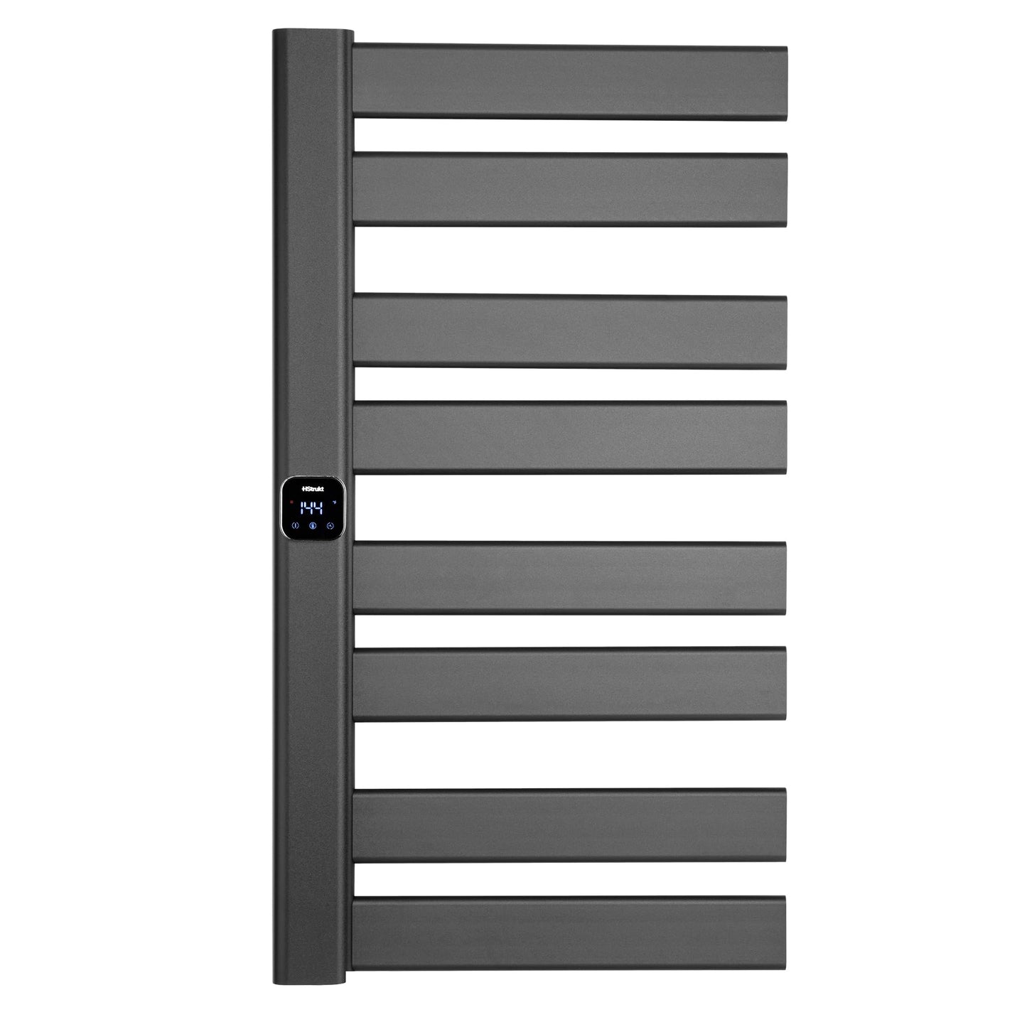 HStrukt Towel Warmer, Heated Towel Rack with Built-in Timer and Temperature Control,Hard-Wired(Left-Wiring)/Plug-in Wall-Mounted Towel Rail, Aluminum，18.8" W X 34.64" H, Black