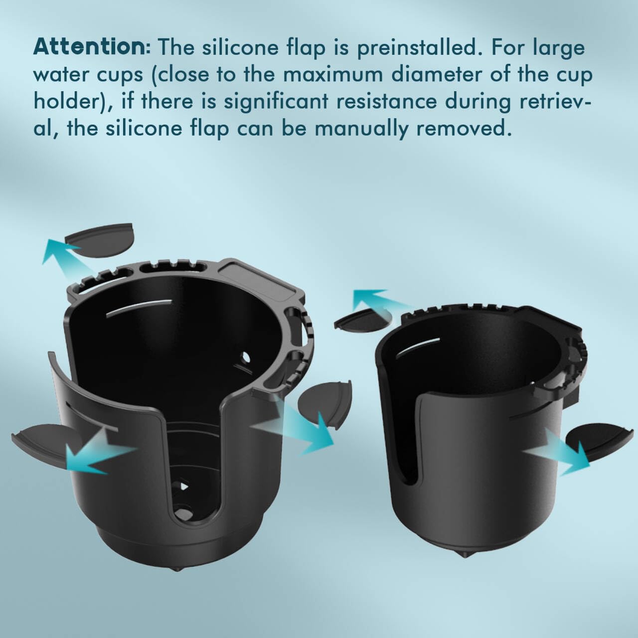 Desk Cup Holder with Headphone Hanger, Clip on Cup Holders for Desks with Spill-Proof Cup Design, Easy to Install, Enough to Hold 8-28OZ Coffee Cups, Water Bottles. (Black, Large)