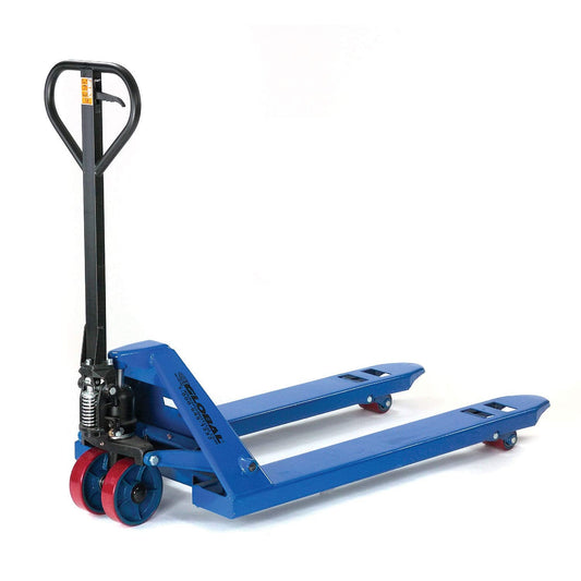 Global Industrial High Capacity Narrow Fork Pallet Jack, 21" W x 48" L Forks, 6600 lb. Capacity, Manual Duty Pallet Truck for Warehouse, Manufacturing and Retail