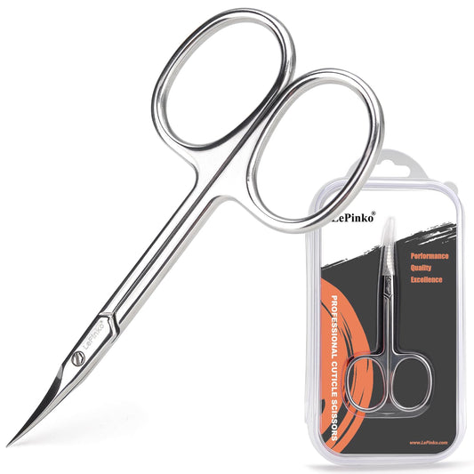 LePinko Professional Cuticle Scissors, Fully Forged, Sharper and More Wear-resistant, Short Blades