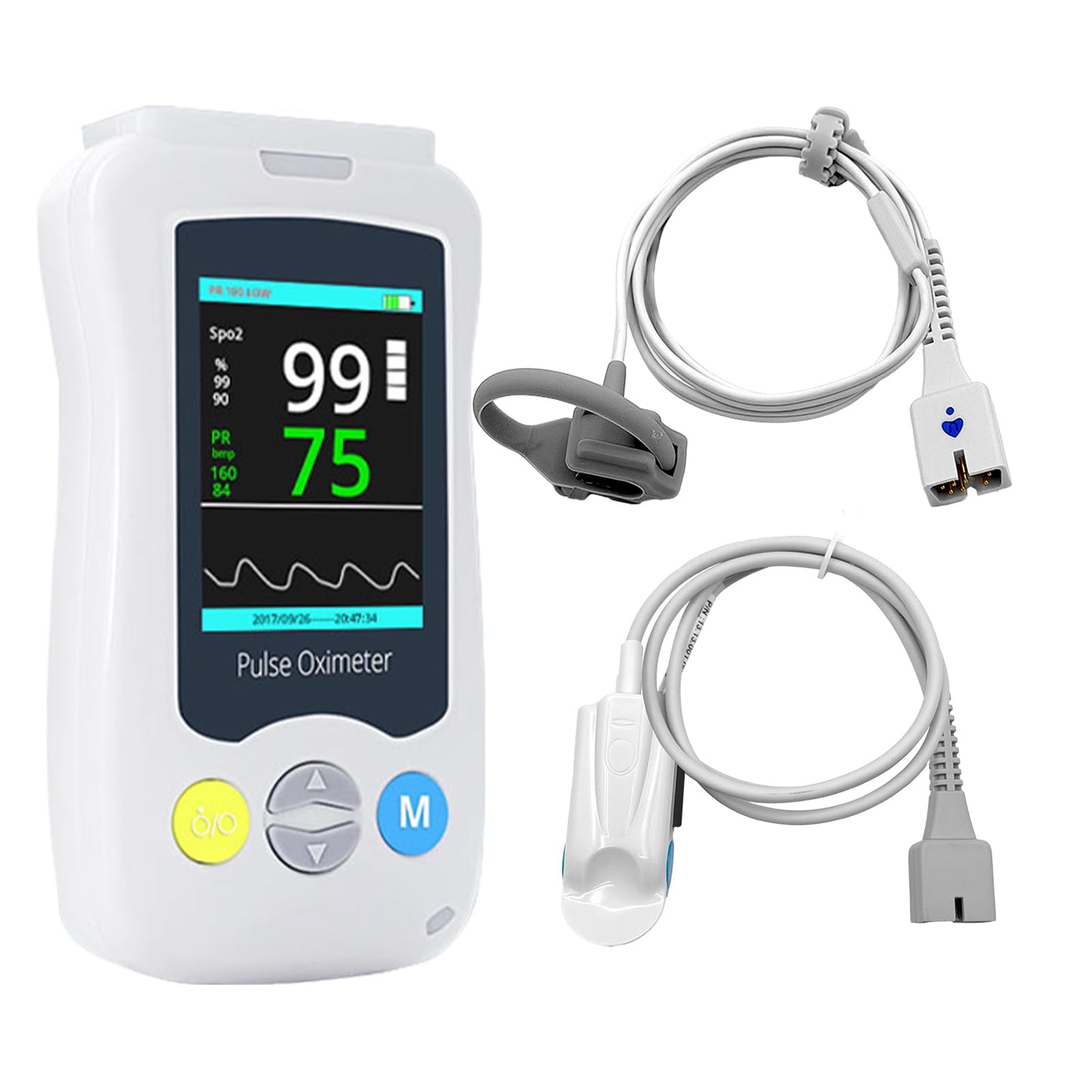 Continuous Pulse Oximeter Fingertip, Medical Grade Accuracy Pulse Oximeters for Baby Fast Reading for SpO2 and Pulse Rate Overnight Monitoring Infant Handheld Blood Oxygen Saturation Monitor for Adults and Kids