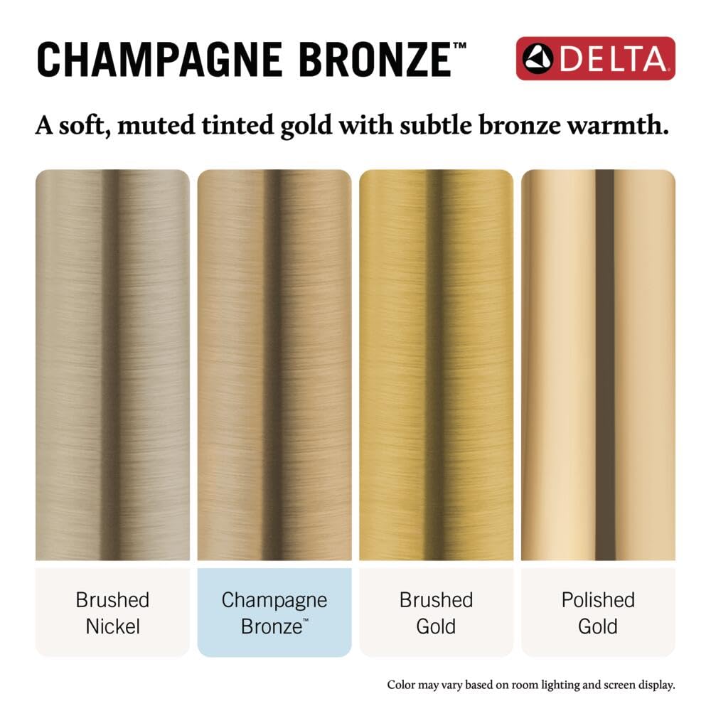 Delta Finnridge Brushed Gold Kitchen Faucet with Pull Down Sprayer, High Pressure ProClean Spray Modern Single Hole Kitchen Sink Faucet, Champagne Bronze 19730LF-CZ