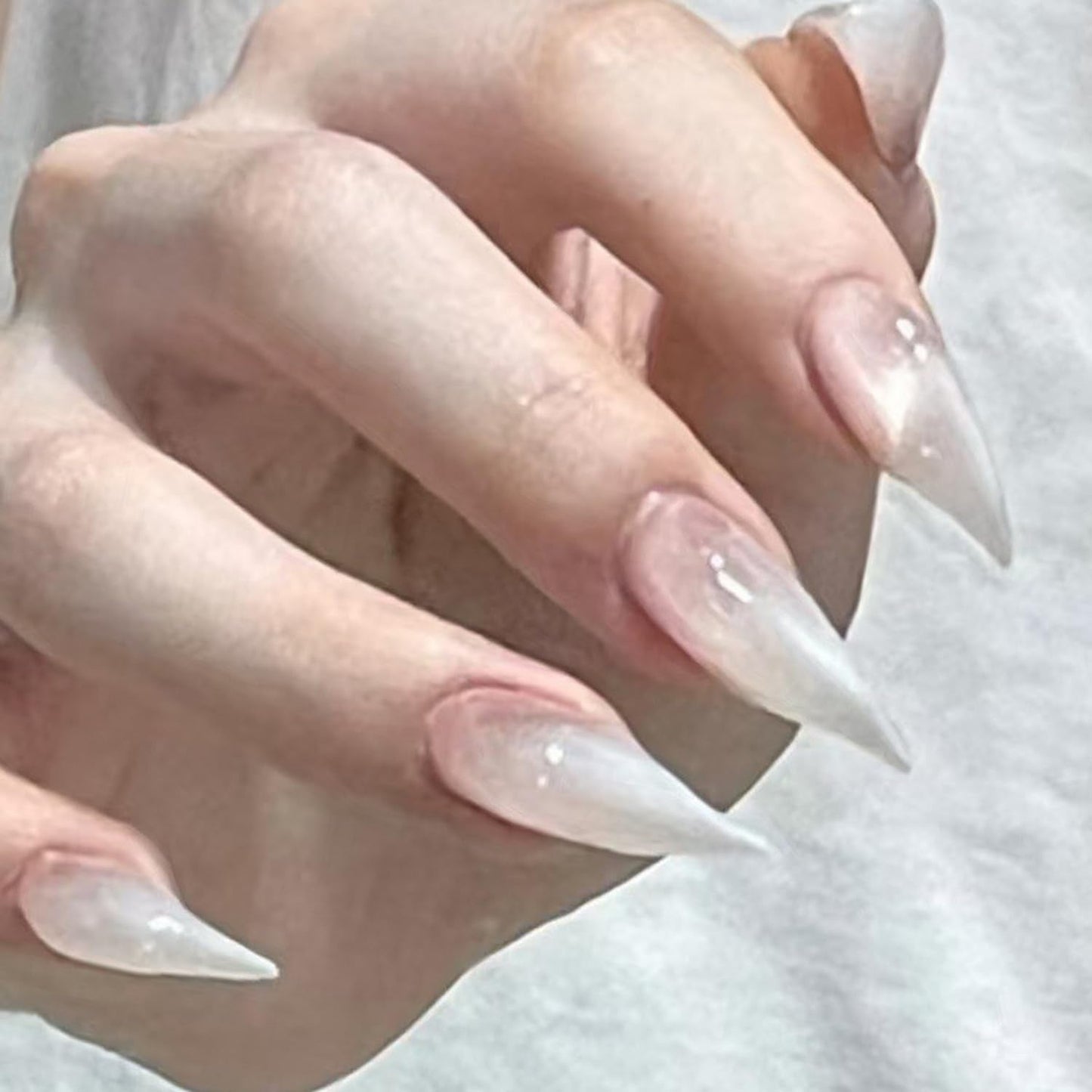 Luxury Press on Nails Medium Curved Stiletto Handmade Eagle Claw Unique Reusable ABS Material Fake Nails Dragon Claw False Nails with Designs Cat Claw Glossy Glue on Nail Thick Acrylic Nail(S)