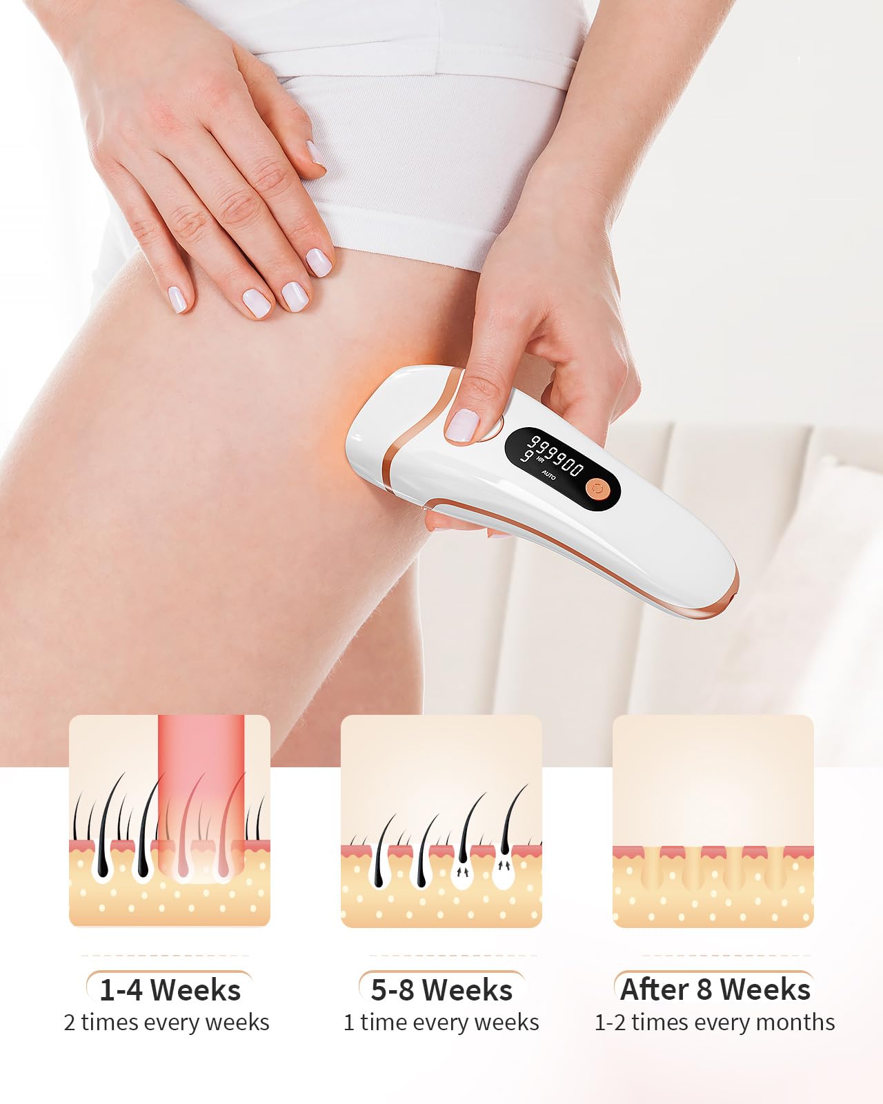 AMOTAOS Laser Hair Removal for Women and Men, Ice Cooling 3-In-1 IPL Hair Removal Device, Safe At-home Long-lasting Hair Regrowth Reduction, Suitable for Face, Armpits, Bikini Line, Legs