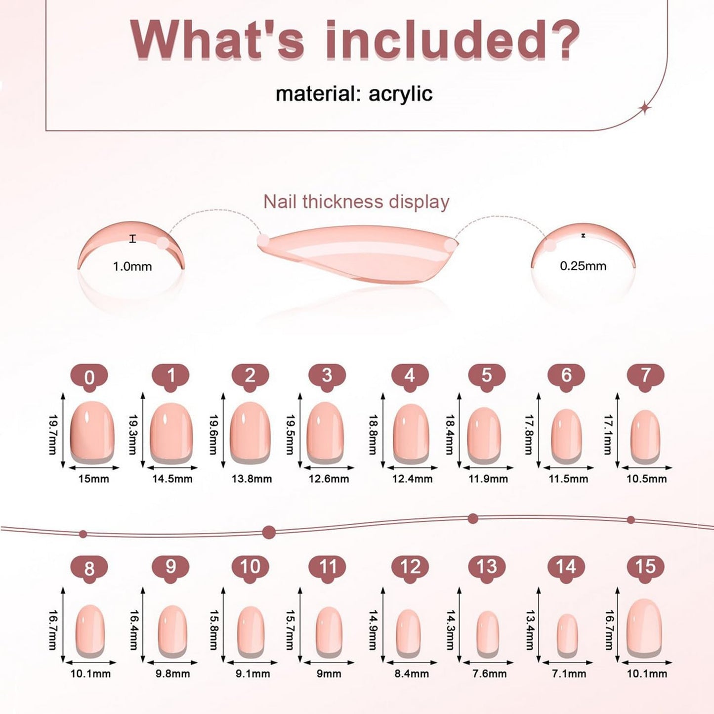 Wine Red Press on Nails Luxury Muti-Layer Gel Solid Color Fake Nails Thickened Acrylic Nail Designs Short Almond Stick on Nails Full Cover Pure Color False Nail for Women DIY Manicure Art 32 Pcs