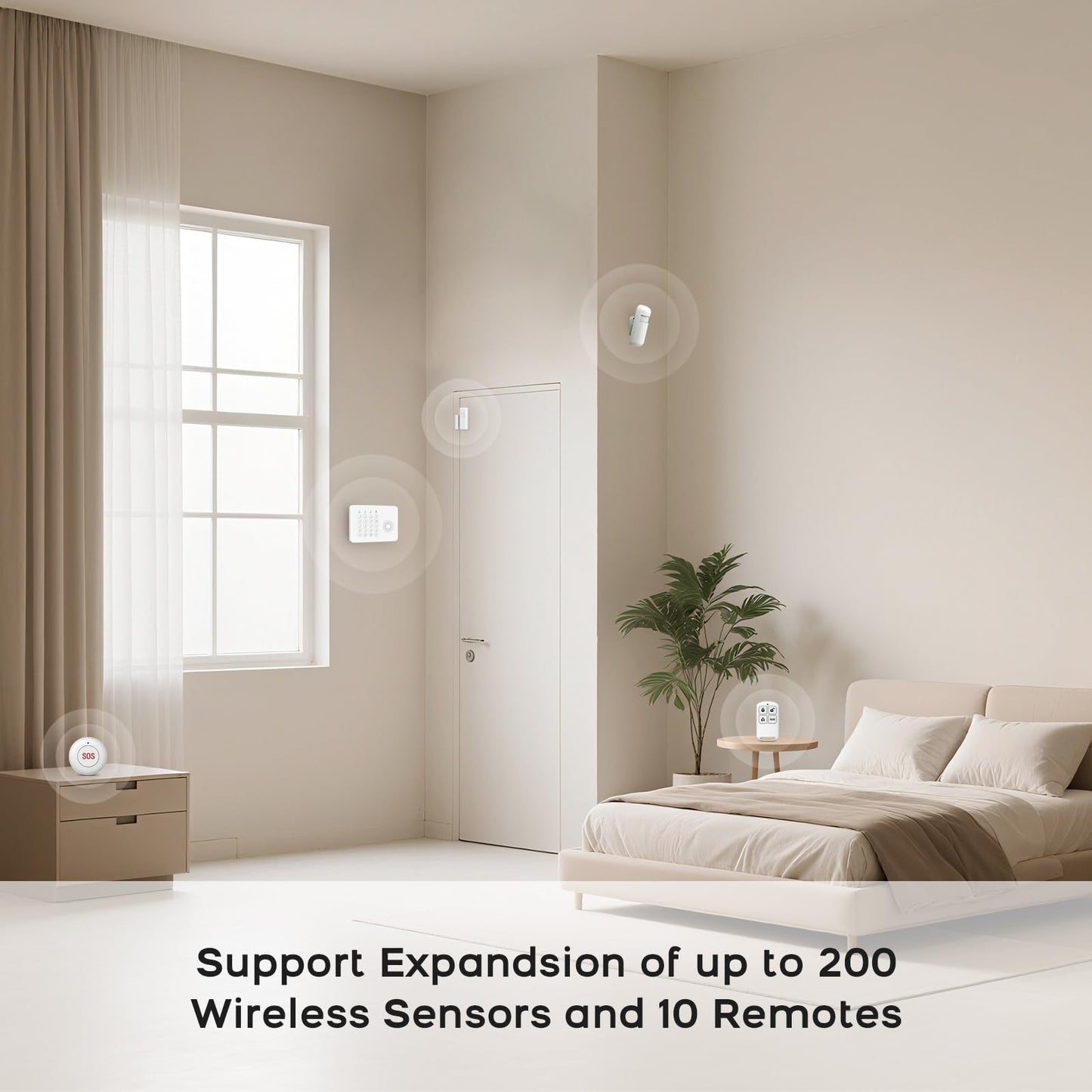 YBJ Alarm System for Home Security,DIY Wireless Home Alarm System with Door and Motion Sensors,Smart Keypad,No Subscription Fee (20-Piece-Kit)
