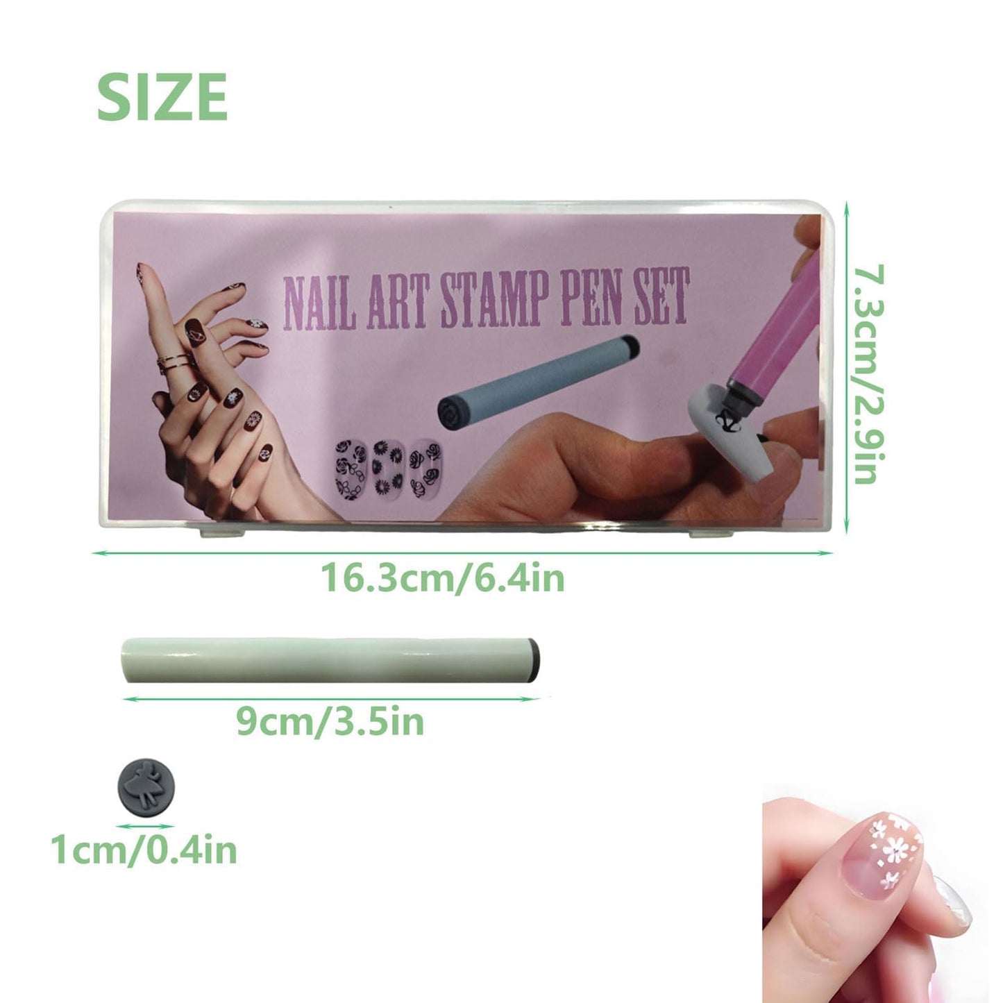 48 Pcs Nail Art Stamp Pens Set with 48 Floral Design Plates - Easy to Use Fingernail Stamper Kit for DIY Manicure, Professional Salon & Home Nail Art Tools for Beginners