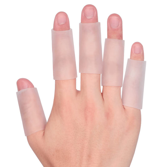 20 PCS Gel Finger Sleeve Protectors - Kimihome Silicone Finger Sleeves Cushions and Protects - Finger Cots Bandages Provide Relief for Finger Cracking, Corns, Blisters and Calluses Protect (Clear)