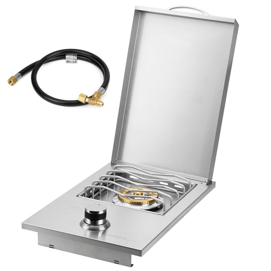 Stanbroil Built-in Single Side Burner for Outdoor Kitchen, 304 Stainless Steel Grilling Side Burners - Natural Gas Only
