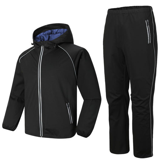 Donason Women's Sauna Suit Sweat Shapewear for Weight Loss Body Shaper with Zipper Heat-Trapping Long Sleeve Tops Workout Pants Durable Gym Fitness Sweatsuits Lightweight Exercise Jacket (Blue)