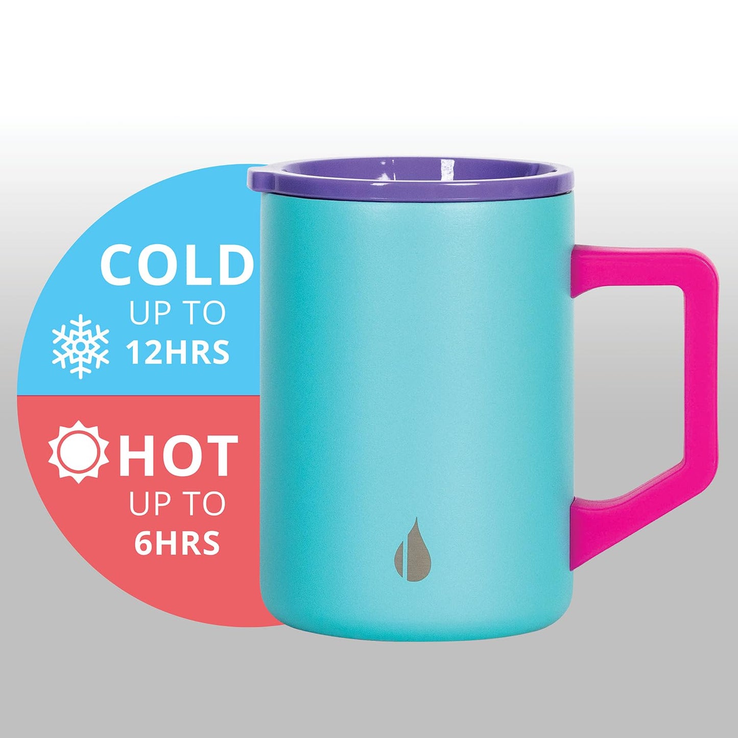 Elemental Insulated Coffee Mug - Triple-Wall Stainless Steel Summit Travel Cup for Hot and Cold Drinks - Thermal Coffee Mug with Lid and Handle for Camping, Office & Trave 16oz - Blue Tie Dye