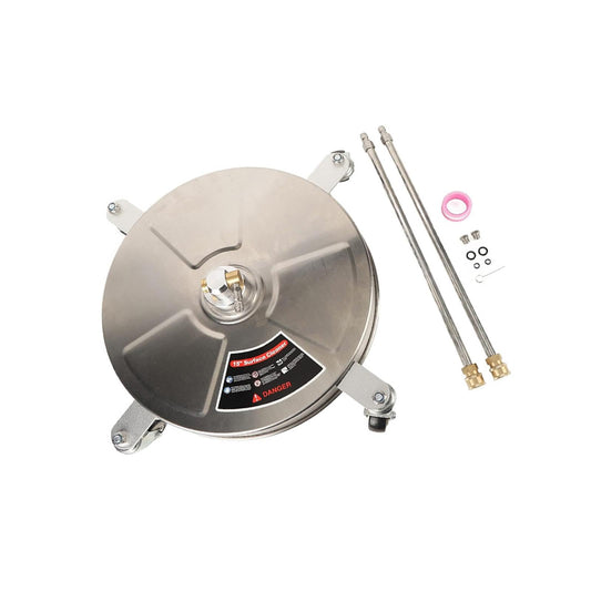 TRELVEX 15inch Pressure Washer Surface Cleaner with 2 Wand Power Washer Attachment 1/4'' Quick Connect for Patios Decks with 4 Wheels